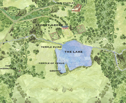 Modern map of the Stoney Grove landscape